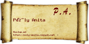 Pály Anita névjegykártya